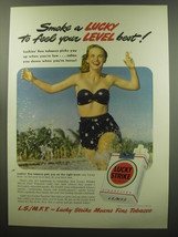 1949 Lucky Strike Cigarettes Ad - Feel your level best - £14.46 GBP