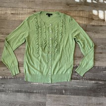 Banana Republic Cardigan Sweater Women&#39;s L Button Down Long Sleeve Green - $14.88