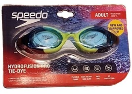 Speedo ~ HYDROFUSION PRO ~ ACID LIME TIE-DYE ~ Adult Goggles ~ UV Protec... - $18.70