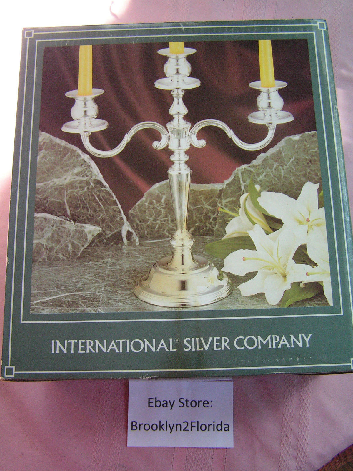 International Silver Company Boston MA Silverplated 3 Lite Candelabrum #99116303 - $46.36