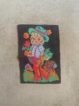Handmade gobelin needlepoint, vintage tapestry finished needlepoint, kid... - $20.00