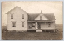 RPPC Waupaca WI Lovely Farmhouse Lonesome Rocking Chair On Porch Postcard T26 - £12.02 GBP