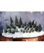 Dept 56 Bottle Brush Flocked Trees Christmas Village Mixed Lot of 30 Woo... - $1,146.89 MXN