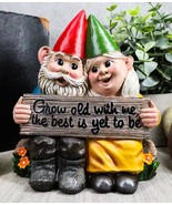 Ebros Grow Old With Me The Best Is Yet To Be Whimsical Mr &amp; Mrs Gnome St... - $460.48 MXN
