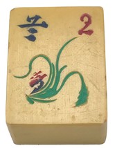 Vintage 2 Orchidea Crema Giallo Bachelite Mahjong MAH Jong Mattonella - £11.42 GBP