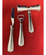 WATERFORD STAINLESS STEEL BAR SET DOUBLE JIGGER BOTTLE OPENER KNIFE - $29.65