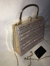 D'Margeaux Top Handle Clutch Handbag  bag Champagne gold beaded NEW - $48.51