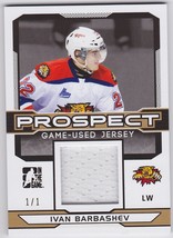 2014 ITG Draft Prospects Ivan Barbashev #PGU-12 Gold Game Used Jersey 1/1 - £63.94 GBP