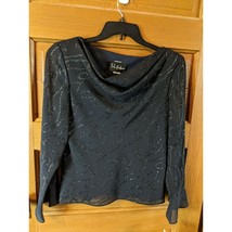 S.L. Fashions Size 10 Navy Dark Blue Top Shirt Sparkle Bling NWT - £15.67 GBP