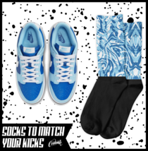 TIGER Socks for Dunk Low Argon Blue Flash Marina Dutch UNC University Sh... - $20.69