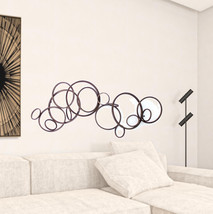 6.75 X 21.5 X 55.5 Silver Industrial Metallic Multi Circle Wall Decor - £326.41 GBP