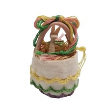 Dollhouse Accessories Easter Bunny Basket Handmade Vintage Miniature Decorative - £12.60 GBP