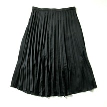 NWT J.Crew Pleated Midi in Black Satin A-line Skirt 10 $98 - £56.09 GBP