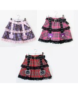 Gloomy Bear Checkered Mini Skirt, Purple, Pink, Red Fits Size 2 - 6 - £55.07 GBP