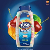 Tums Smoothies Antacid Assorted Fruit 250 Chewable Tablets Extra Strenght 750 - £25.23 GBP