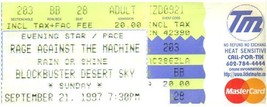 Rage Against The Machine Ticket Stub Septembre 21 1997 Phœnix De L&#39;Arizona - £61.75 GBP