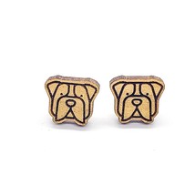 Dog Earrings - Bulldog - Poplar - £11.15 GBP