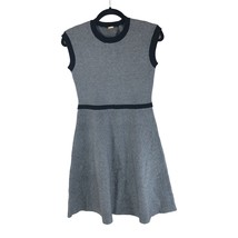 T Tahari Dress A Line Knit Sleeveless Crew Neck Gray Black XS - £18.99 GBP