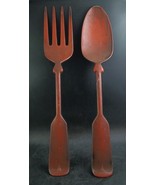 Giant Spoon And Fork Set Kitchen METAL Wall Decorations 21&quot; c 1960’s, OBO - $50.00