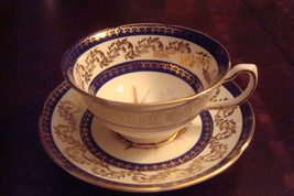 Compatible with Royal Grafton Compatible with England cup &amp; saucer, blue, gold &amp; - £36.12 GBP