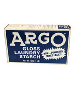 Vintage Argo New Old Stock Powdered Gloss Laundry Starch 16 oz Blue Box  - £15.48 GBP