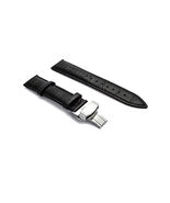 22mm Genuine Leather Watch Band Strap Fits MARINA LUMINOR Black Deployme... - $21.00