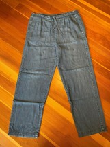 Vintage Norm Thompson Tencel Lyocell Denim 90s Pleated Drawstring Jeans ... - $19.00
