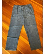 Vintage Norm Thompson Tencel Lyocell Denim 90s Pleated Drawstring Jeans Size 14 - $19.00