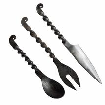 Munetoshi Handmade Medieval Iron One Piece Fork Spoon Knife Utensils Cut... - $19.78