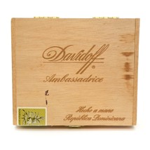 Davidoff Ambassadrice Wooden Cirgar Box EMPTY Storage Box Collectible 6x5&quot; - $11.85