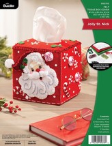 DIY Bucilla Jolly St Nick Christmas Tissue Box Cover Felt Craft Kit 89678E - $35.99