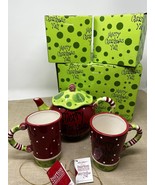 Carla Grogan Burton + Burton Merry Christmas Ya’ll Tea Pot &amp; Coffee Cups - $102.77 CAD