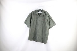 Vintage Carhartt Mens Size XL Faded Spell Out Short Sleeve Button Shirt Green - £31.12 GBP