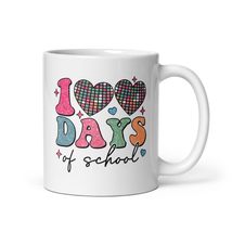 Coffee Mug-100 Days of School Retro Disco Hearts 100th Day of School mug... - $17.57+