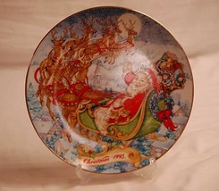 Old Vintage 1993 AVON Christmas Plate w 22K Gold Trim Special Christmas Delivery - £15.81 GBP