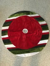 Christmas Tree Skirt Home Decor Green Red White Holidays 47&quot; Circle Circular - £19.80 GBP