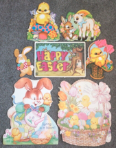 Vintage Easter Die Cut Easter Egg Decorations Beistle Lot Of 7 Decor Beistle AGC - £12.65 GBP