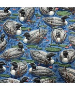 Wood Ducks Fabric VIP Cranston Ducks on Lake Lily Pads 100% Cotton By th... - £7.85 GBP