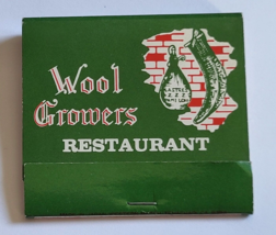 WOOL GROWERS RESTAURANT BAKERSFIELD CALIFORNIA USA ADVERTISING MATCHBOOK... - $18.99