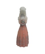 Vintage Lady Holding Bouquet Pink, Silver Candle 10” Molded Wax Figure S... - $41.62 CAD