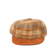 NOS Vtg 90s Streetwear Youth Blank Wool Short Brim Strapback Hat Cap Bro... - £23.70 GBP