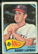 Vintage 1965 Topps Baseball Trading Card #307 Barry Latman La Angels Pitcher - £7.20 GBP