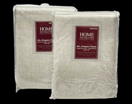 Home Decorators Faux Linen Panel Pair (2) 52&quot; x 84&quot; Ivory 6% Linen Back Tab - £39.10 GBP