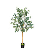 5.5 Feet Artificial Eucalyptus Tree with 517 Silver Dollar Leaves - Colo... - £112.83 GBP