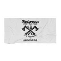 Personalized Black and White Nature Adventure Beach Towel - &quot;Between Every Two P - £27.69 GBP+