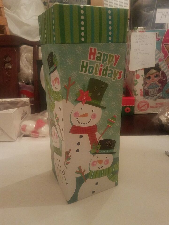 Happy Holidays Wine Box Snowman - $16.73