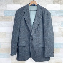 Pendleton Vintage Tweed Wool Sport Coat Gray Plaid Two Button USA Made Mens 44L - £103.99 GBP