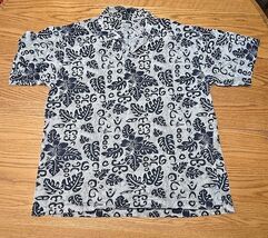 Bugle Boy Polo Shirt Mens Sz Large Hawaiian Graphic Palm Trees Allover P... - $20.79