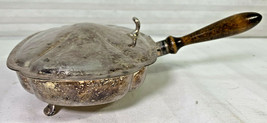 Antique Silver-plated On Copper Ornate Covered Serving Dish with Handle England - £39.01 GBP