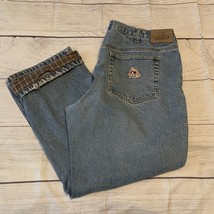 RedHead Flannel Lined Jeans Mens 42x30 Blue Denim Workwear - £13.30 GBP